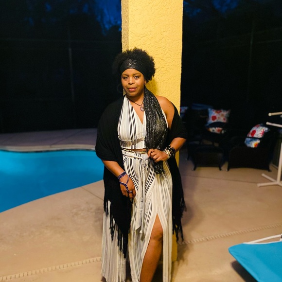 Grey Stripes Plus Pants Set - Picture 2 of 5